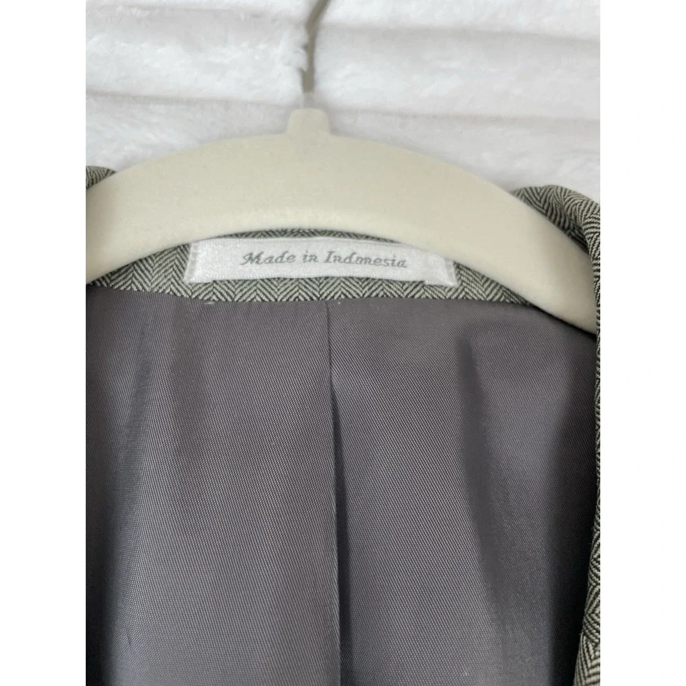 Lauren Ralph Lauren Silk Wool Suit Coat Jacket Men's 40R Beige/Brown Herringbone